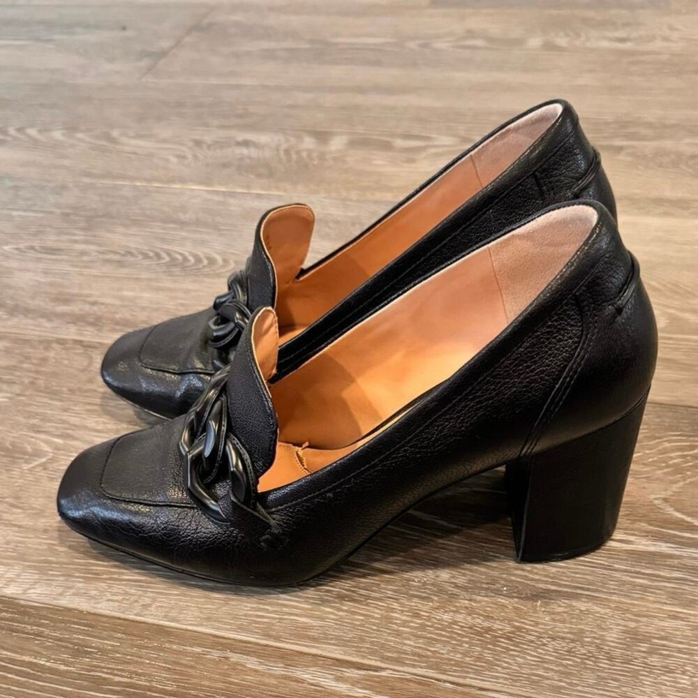 Cole Haan Black Leather Chain Loafers - Picture 3 of 5